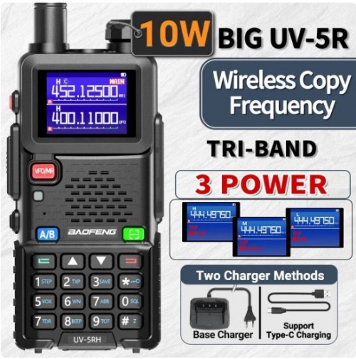 BAOFENG UV-5RH PRO GPS BT  RTX PORTATILE BIBANDA VHF UHF 8 WATT COLOR DISPLAY