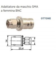 CONNETTORE ADATTATORE DA BNC FEMMINA A SMA  MASCHIO