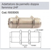 CONNETTORE ADATTATORE DA PANNELLO DOPPIO SO239 CON FERMO A DADI