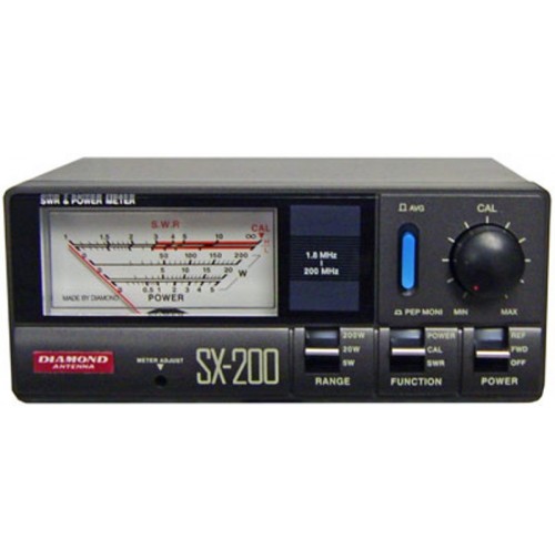 DIAMOND SX-200-ROSMETRO WATTMETRO 1.8-200 MHz  200 WATT A SCALE SELEZIONABILI