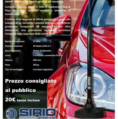 SIRIO MAG50 CB ANTENNA VEICOLARE CB MAGNETICA