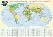 CARTINA RADIOAMATEUR WORLD'S MAP PREFISSI INTERNAZIONALI DIMENSIONI  84*60