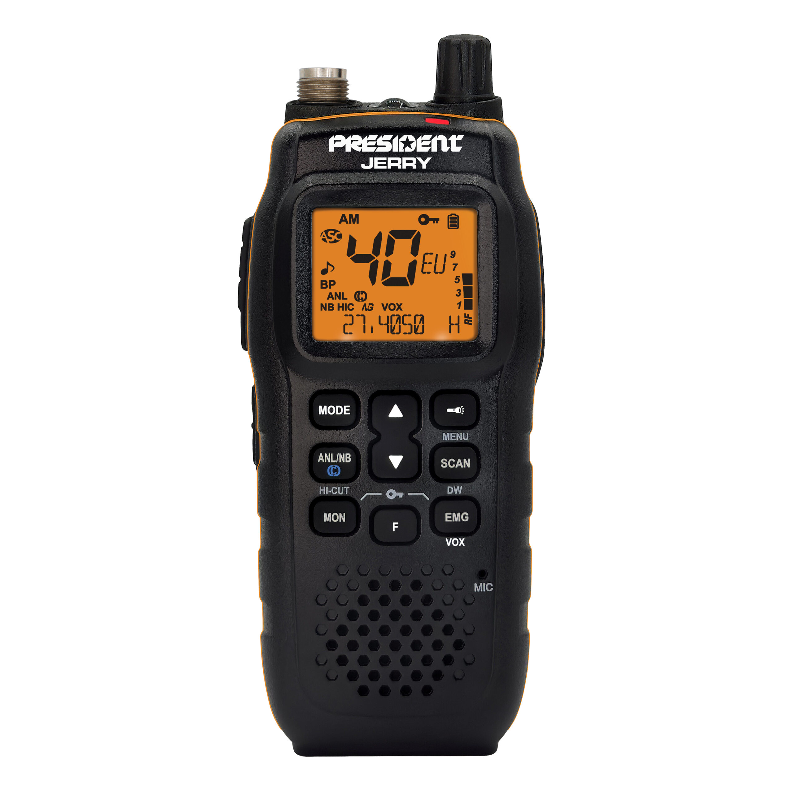 PRESIDENT JERRY RICETRASMETTITORE CB PORTATILE AM/FM OMOLOGATO