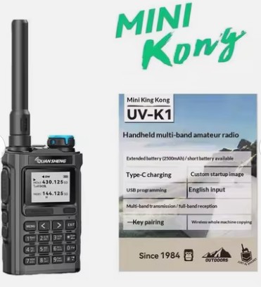 Quansheng UV-K1 RTX PORTATILE VHF UHF RX 50-600 MHZ AIRBAND - GARANZIA ITALIA