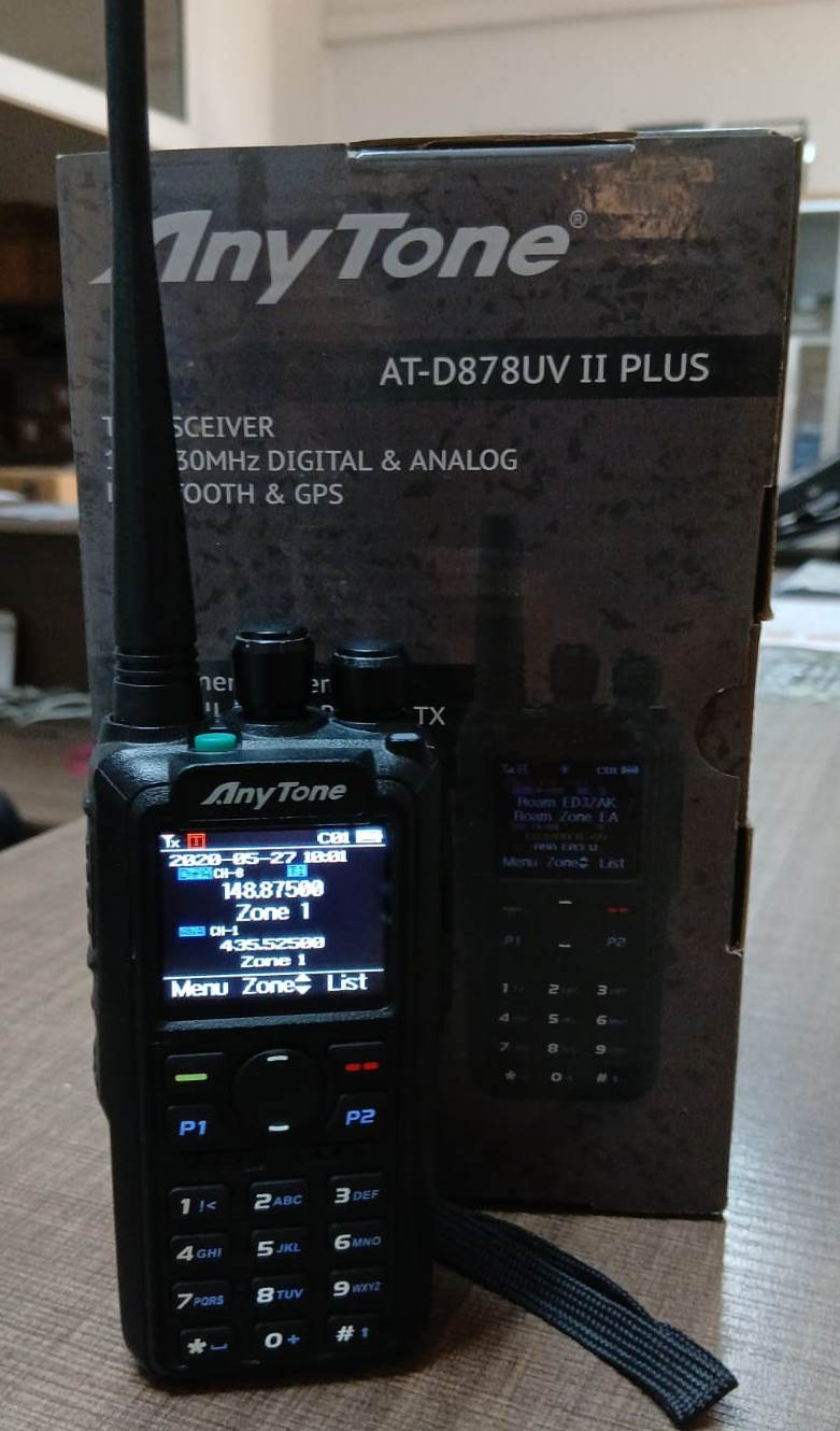ANYTONE AT-D878UV II PLUS 2GB RTX VHF/UHF BT/VFO/GPS 500.000 CONTACTS - PERFETTO STATO