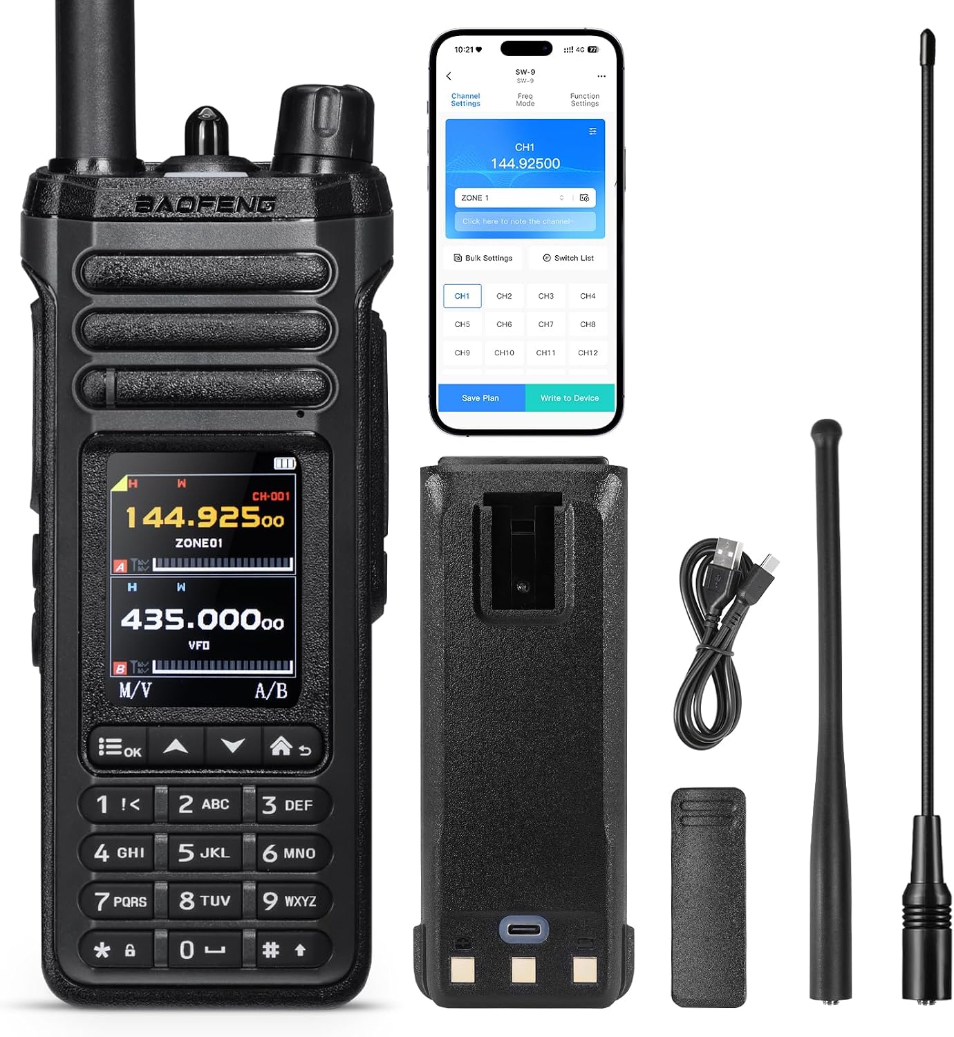 BAOFENG SV9 - RTX 10W vhf uhf Ricevitore SSB HF Airband | Ricezione Onde Corte LW MW